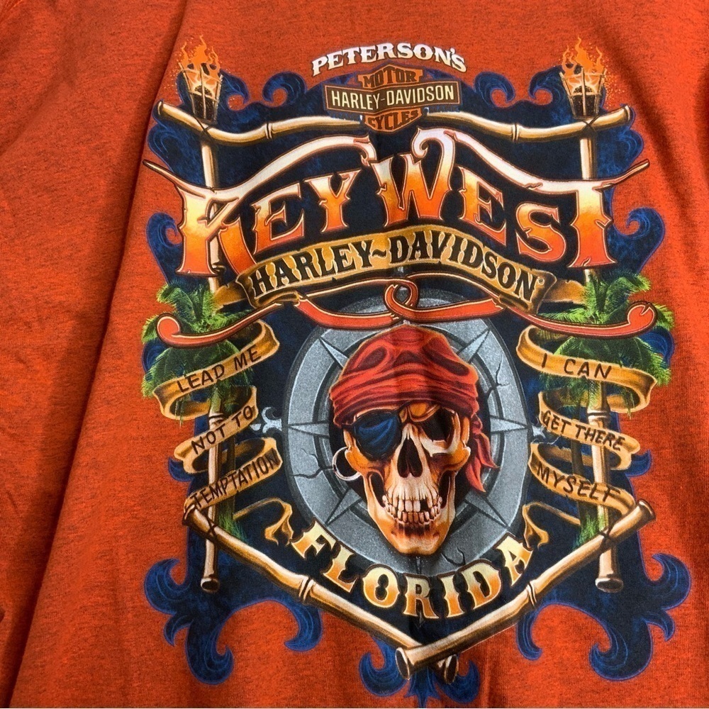 Harley Davidson Bravado Burnt Orange‎ T-Shirt Key West Fla. Size XL. - Picture 3 of 5